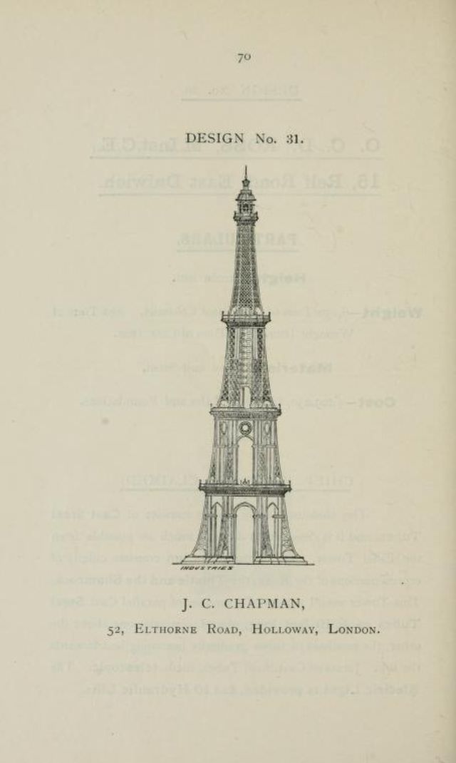 50+ Competitive Designs Submitted For The Construction Of Great Tower For London In 1890