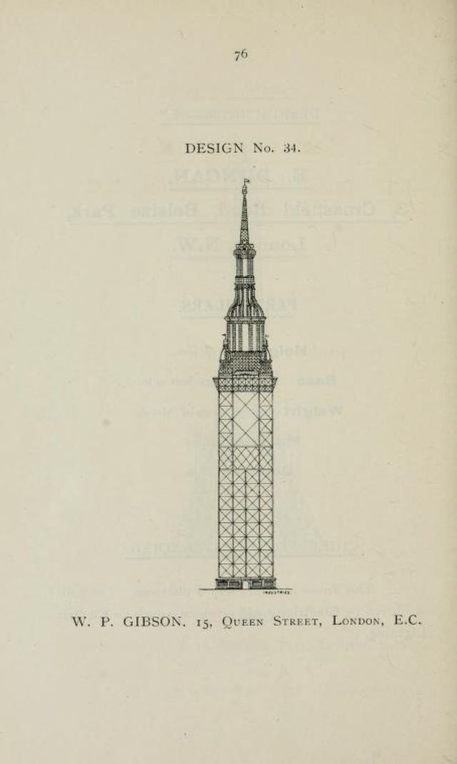 50+ Competitive Designs Submitted For The Construction Of Great Tower For London In 1890