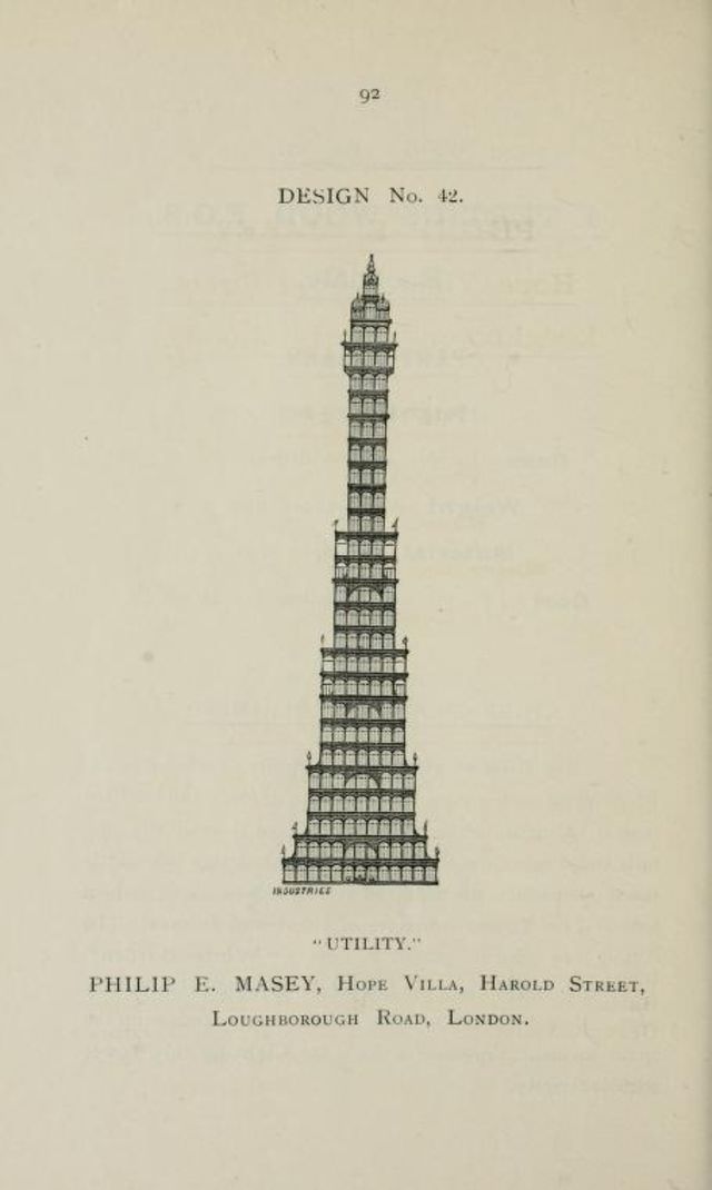 50+ Competitive Designs Submitted For The Construction Of Great Tower For London In 1890