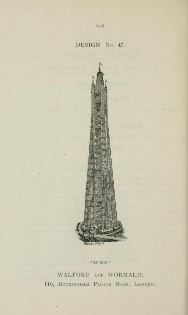 50+ Competitive Designs Submitted For The Construction Of Great Tower For London In 1890