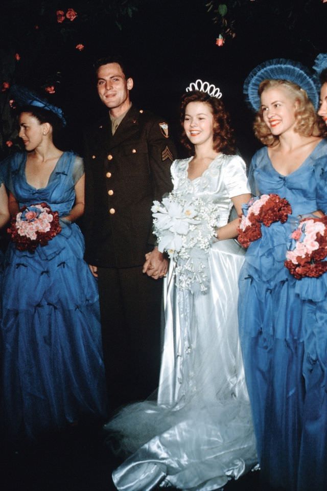 Child actress Shirley Temple met Army Air Corps Sergeant John Agar when she was just 15 and married him in 1945 in a grand ceremony when she was 17