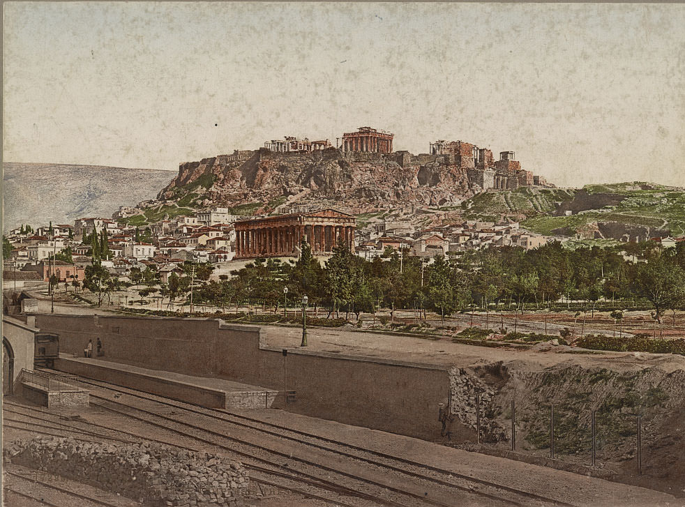 The Temple of Theseus and the Acropolis, Athens