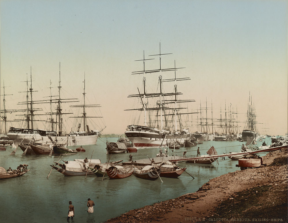 Harbour, Sailing-ships, Kolkata