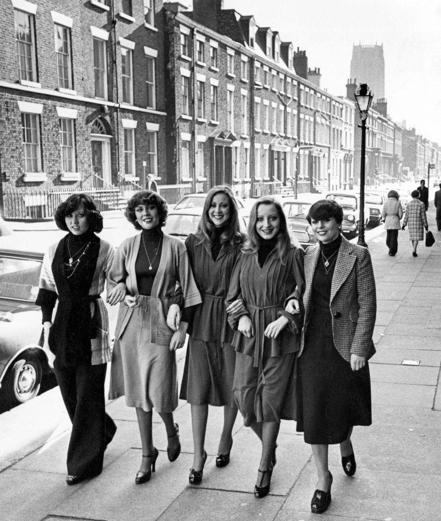 New faces at Liverpool's famous Rodney Street, 1976.