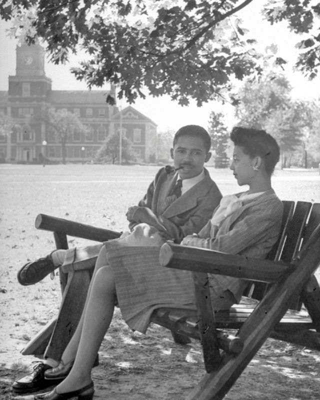 Two students on campus