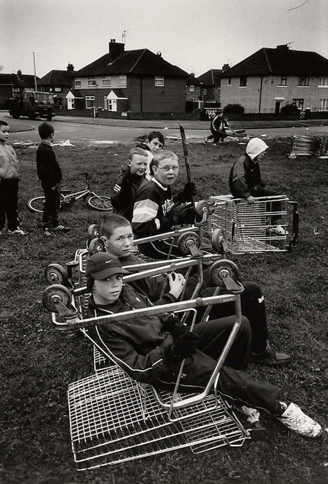 Norris Green – These boys had just built a bonfire and where sitting down to watch.