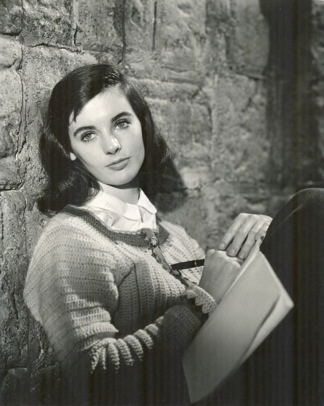 Millie Perkins as Anne Frank during the Filming of ‘The Diary of Anne Frank (1959)’