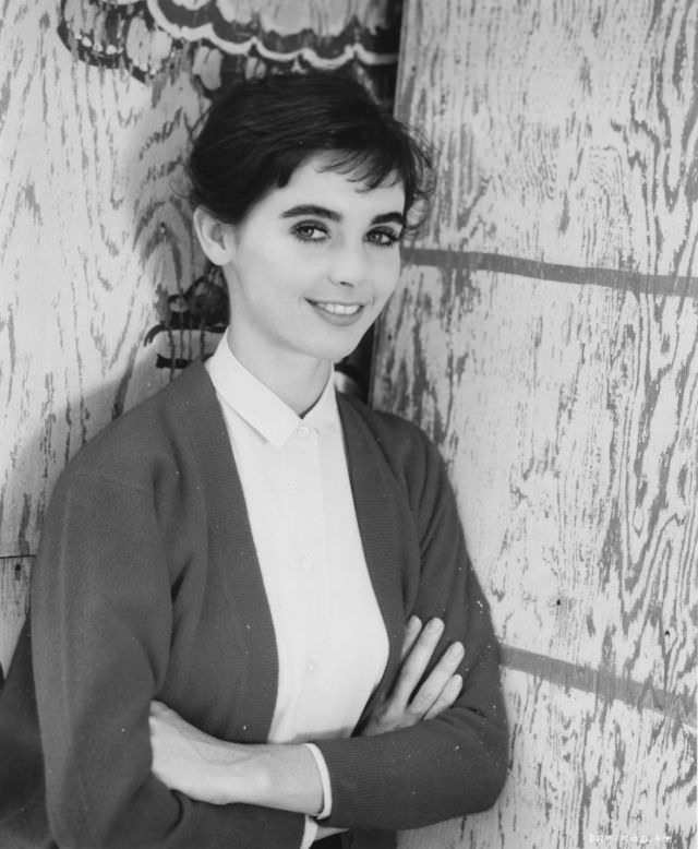 Millie Perkins as Anne Frank during the Filming of ‘The Diary of Anne Frank (1959)’