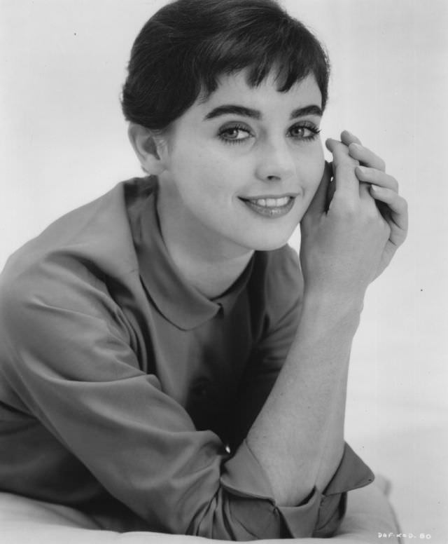 Millie Perkins as Anne Frank during the Filming of ‘The Diary of Anne Frank (1959)’