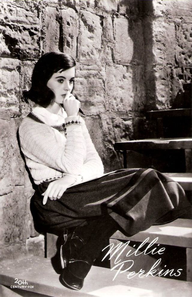 Millie Perkins as Anne Frank during the Filming of ‘The Diary of Anne Frank (1959)’