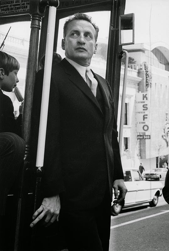 George C. Scott on cable car in San Francisco for "Petulia," 1967