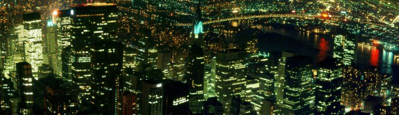 NYC skyline panorama from the Empire State Building, June 1966