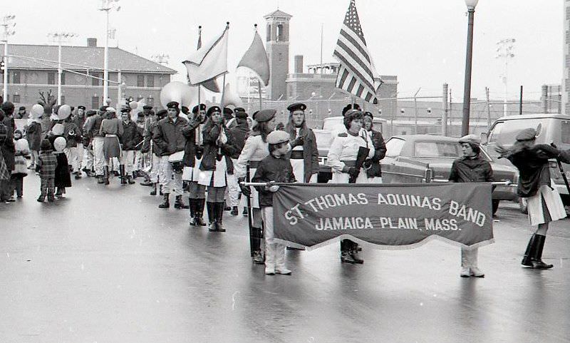 St. Thomas Aquinas Band marching in North End Christmas Parade