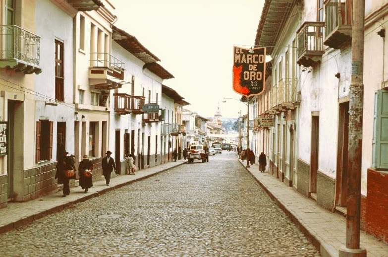 Ecuador. Tulcan main street, 1959