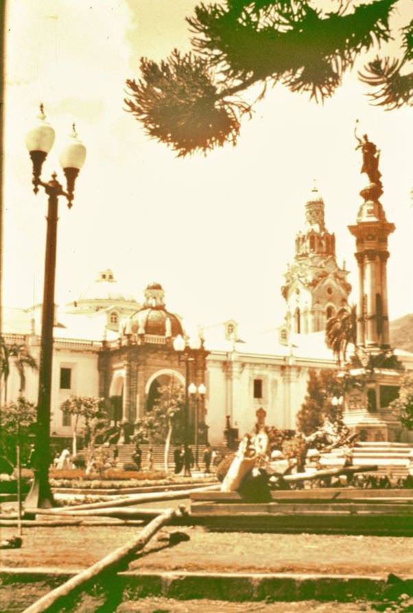 Ecuador. Quito cathedrals. Quito still a small, beautiful city with no slums, 1959