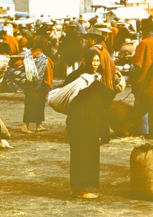 Ecuador. Bitter cold at night, but most bare footed, 1959