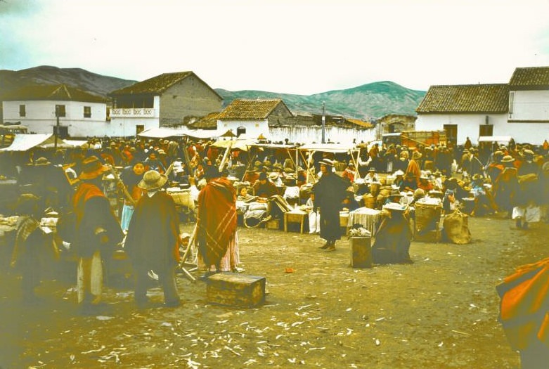 Ecuador. Cajabamba market day, 1959