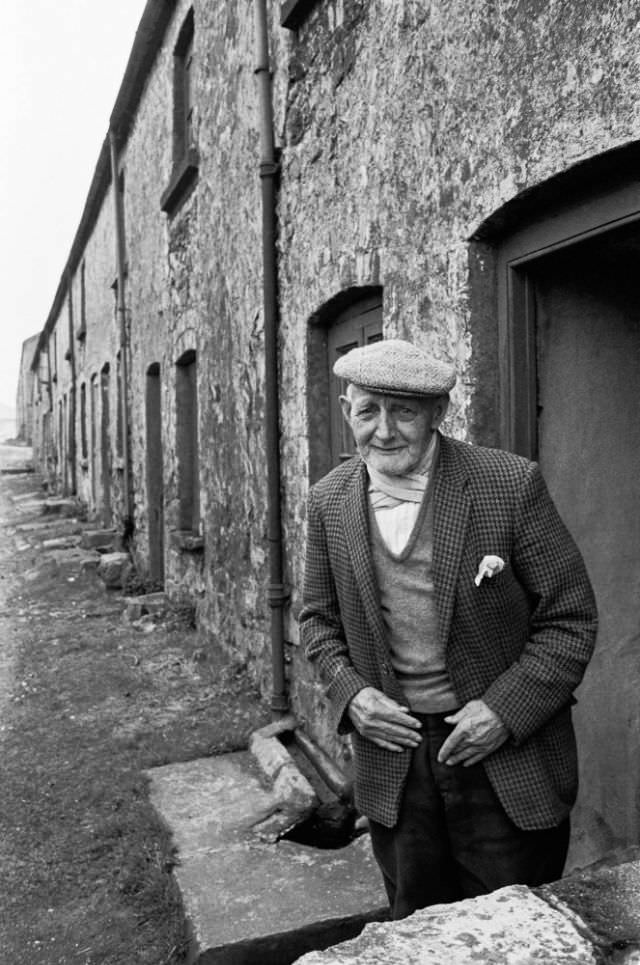 Mr Parfitt, aged 84, last resident with his wife of old ironworkers’ cottages, Blaenavon