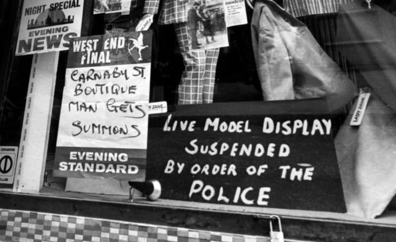 Women Fashion Boutique who Hired Models as Living Mannequins on London's Carnaby Street, 1966