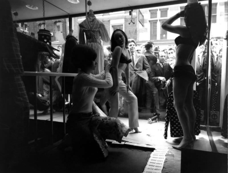 Women Fashion Boutique who Hired Models as Living Mannequins on London's Carnaby Street, 1966