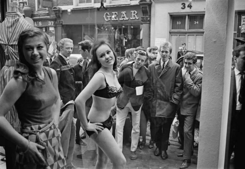 Women Fashion Boutique who Hired Models as Living Mannequins on London's Carnaby Street, 1966