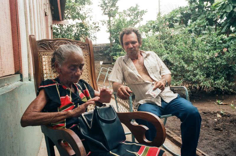 La Conchita says no to her son's request for money, Managua, Nicaragua, 1985