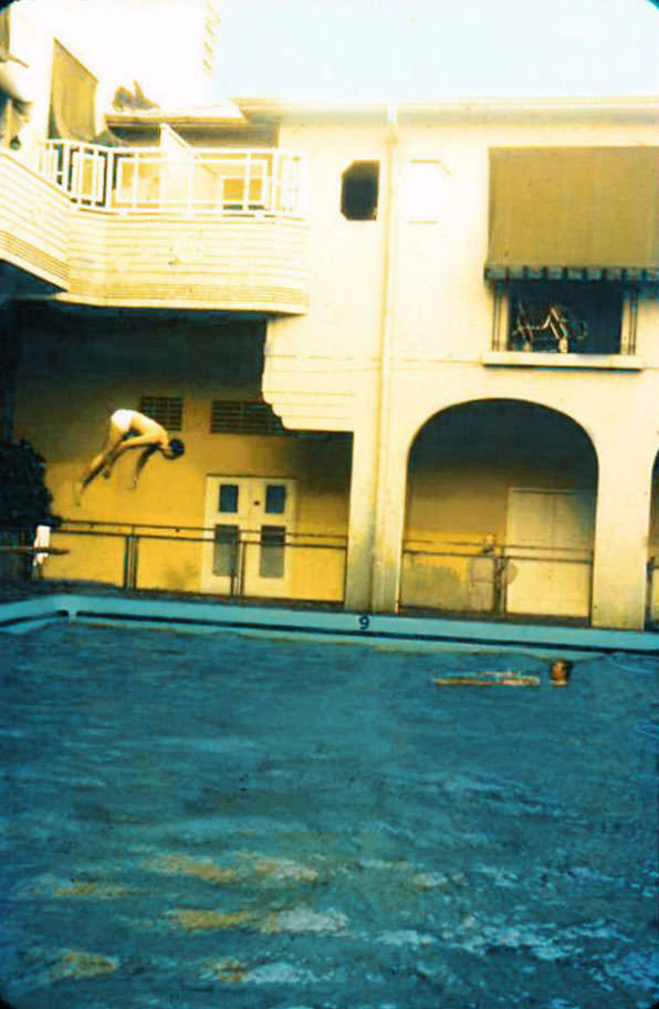 Diver at the Gran Hotel, Managua, Nicaragua