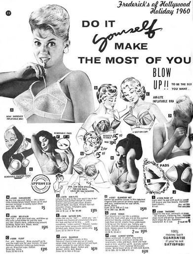 Got Weird on Instagram: Vintage inflatable bra ads from the 1950s and  1960s. The “Trés Secret” inflatable bra went on sale in the early 1950s.  Each cup contained a small plastic pouch