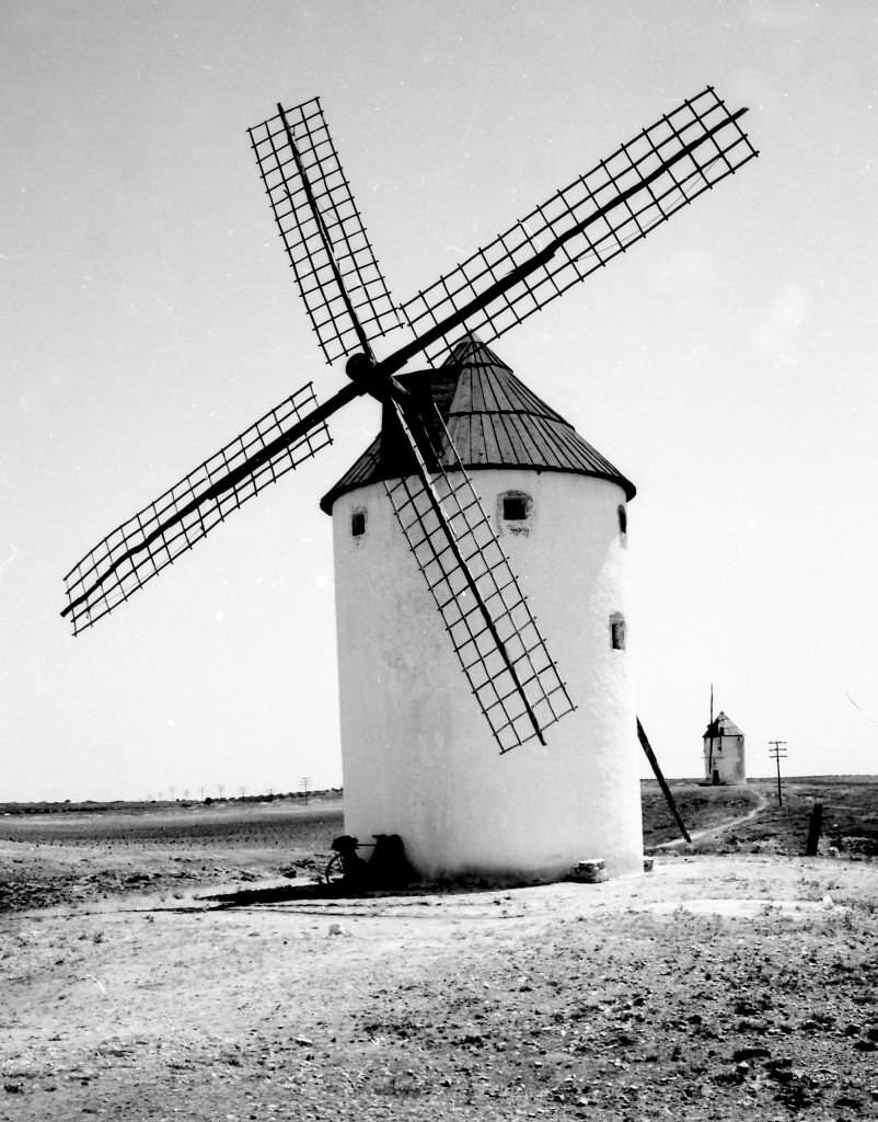 Mill in Mota del Cuervo, Cuenca, Castilla la Mancha, Spain, 1966.