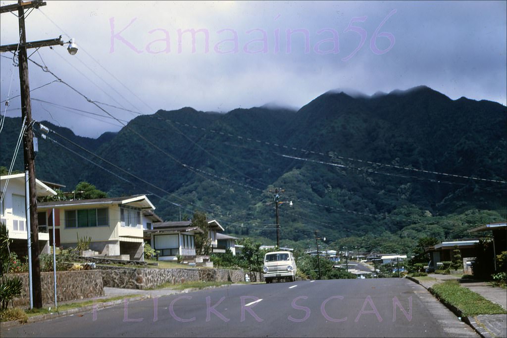 Oahu Avenue in upper Manoa Valley, Honolulu, 1968