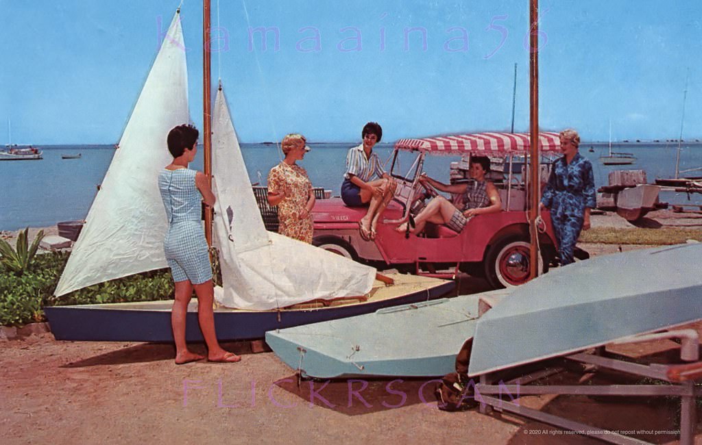 Summer Coeds & Pink Jeep, 1950s