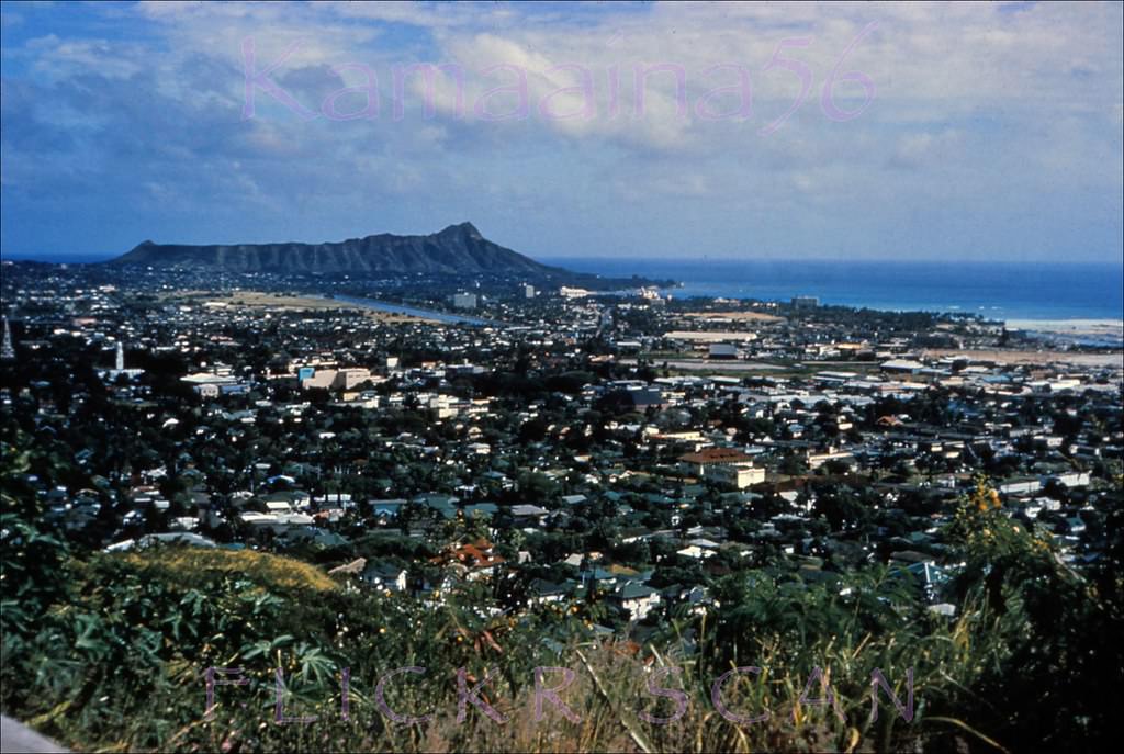 Honolulu from Punchbow, 1955