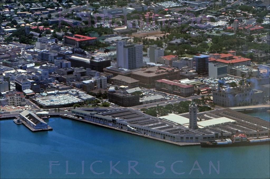 Honolulu Harbor Downtown, 1965.