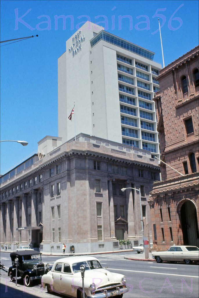 Bishop St at Merchant Mauka, 1966.