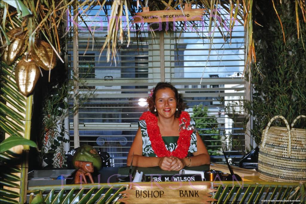 Aloha Week at Bishop Bank, 1953.