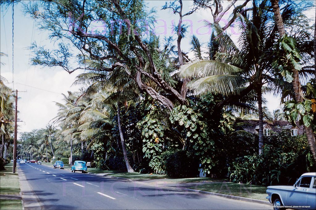 Kahala Ave at Royal Makai, 1960.