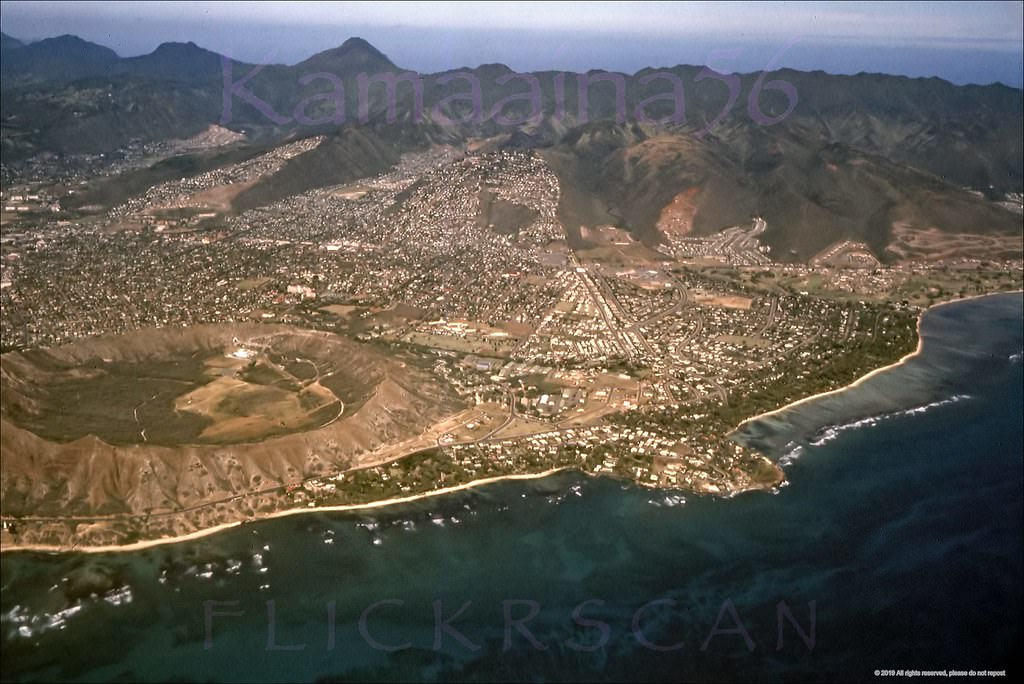 Koko Crater from Portlock, 1960s.