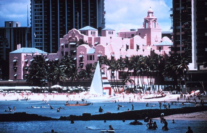 Waikiki Beach and the Royal Hawaiian Hotel have been icons of Honolulu for decades.