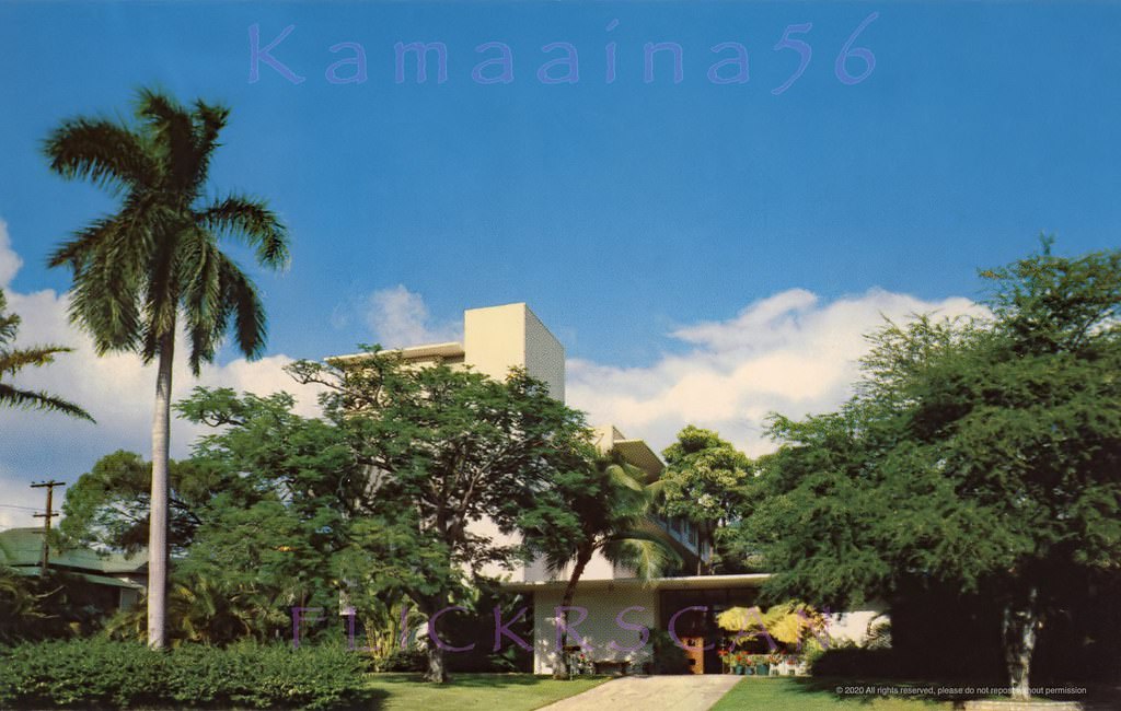 On the mauka side of Wilder Avenue between Poki & Punahou Streets in the Makiki section of Honolulu, 1950s