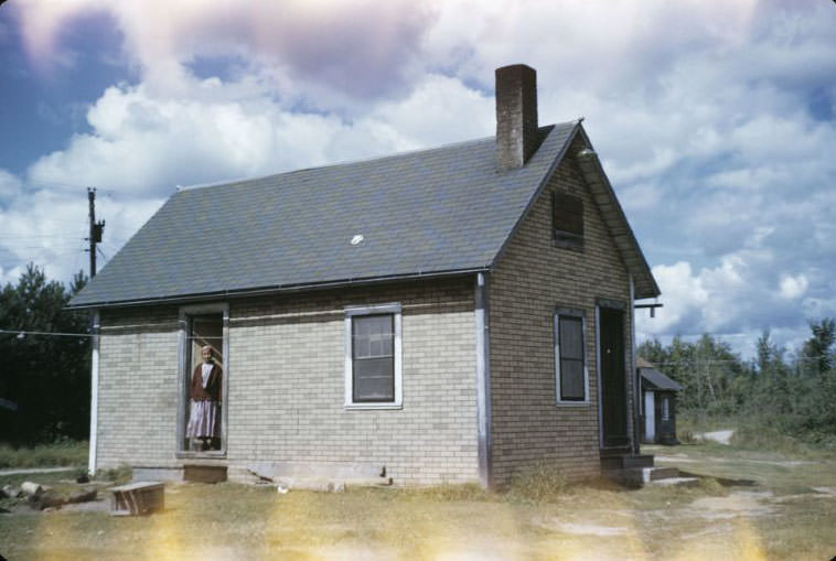 Cabin of Mr and Mrs John C Decorah, Bethany Indian Mission, Wittenberg, Wisconsin, 1953