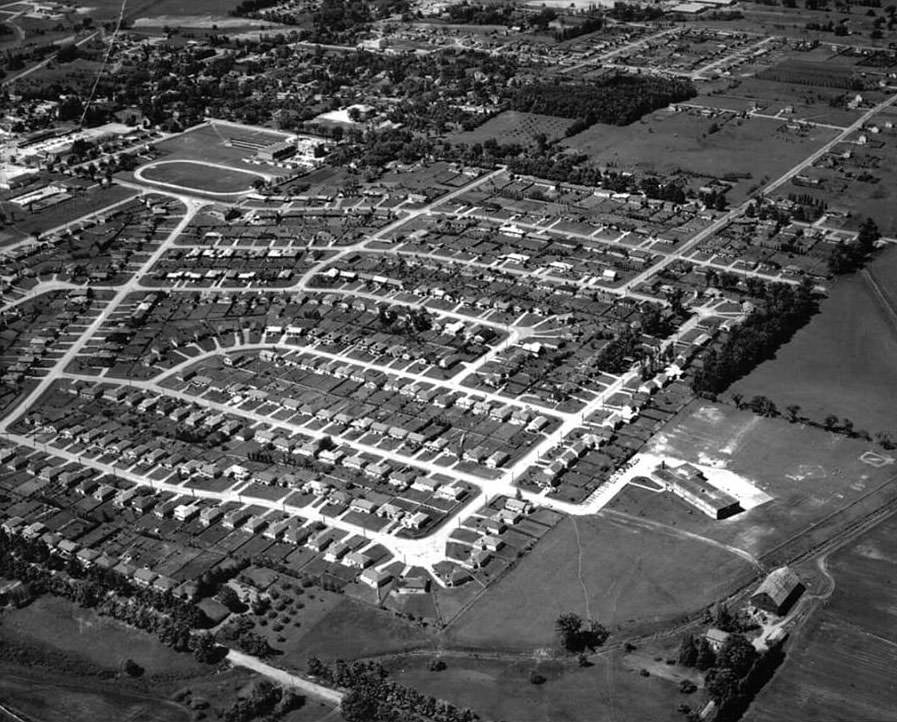 Aerial view of Agincourt, 1950s