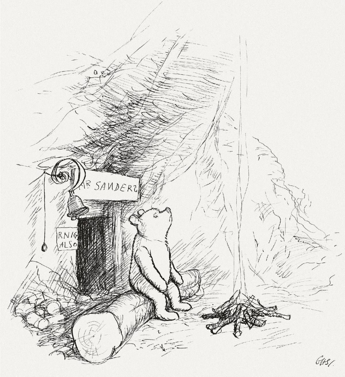 Winnie-the-Pooh lived in a forest all by himself under the name of Sanders.“What does ‘under the name’ mean? asked Christopher Robin. It means he had the name over the door in gold letters, and lived under it…
