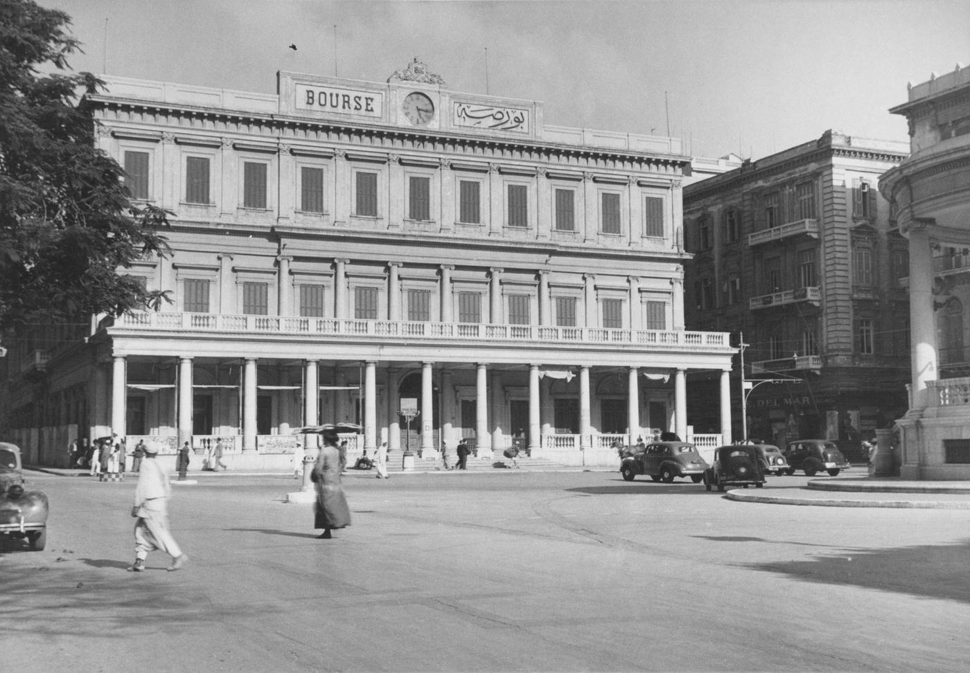 The stock exchange in Alexandria, Egypt, 1944.