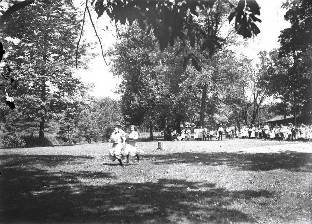 Children Running Through a Park.1900