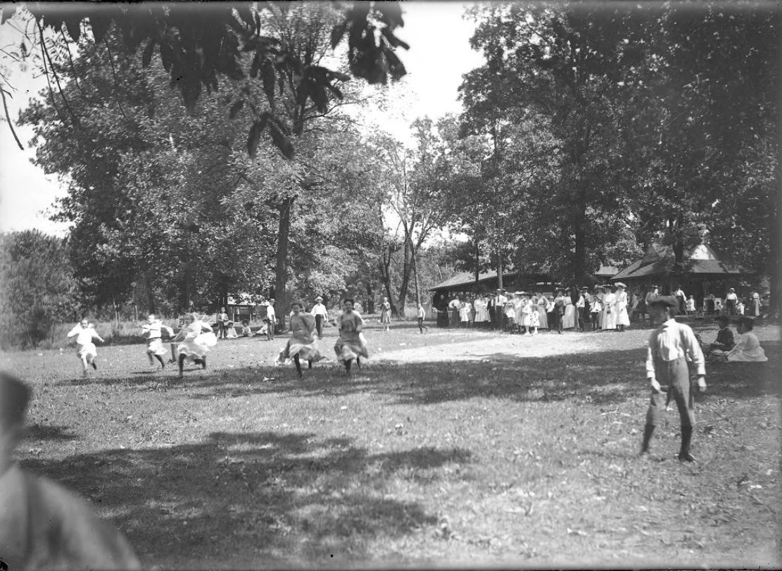 Children Racing Through a Park, 1900