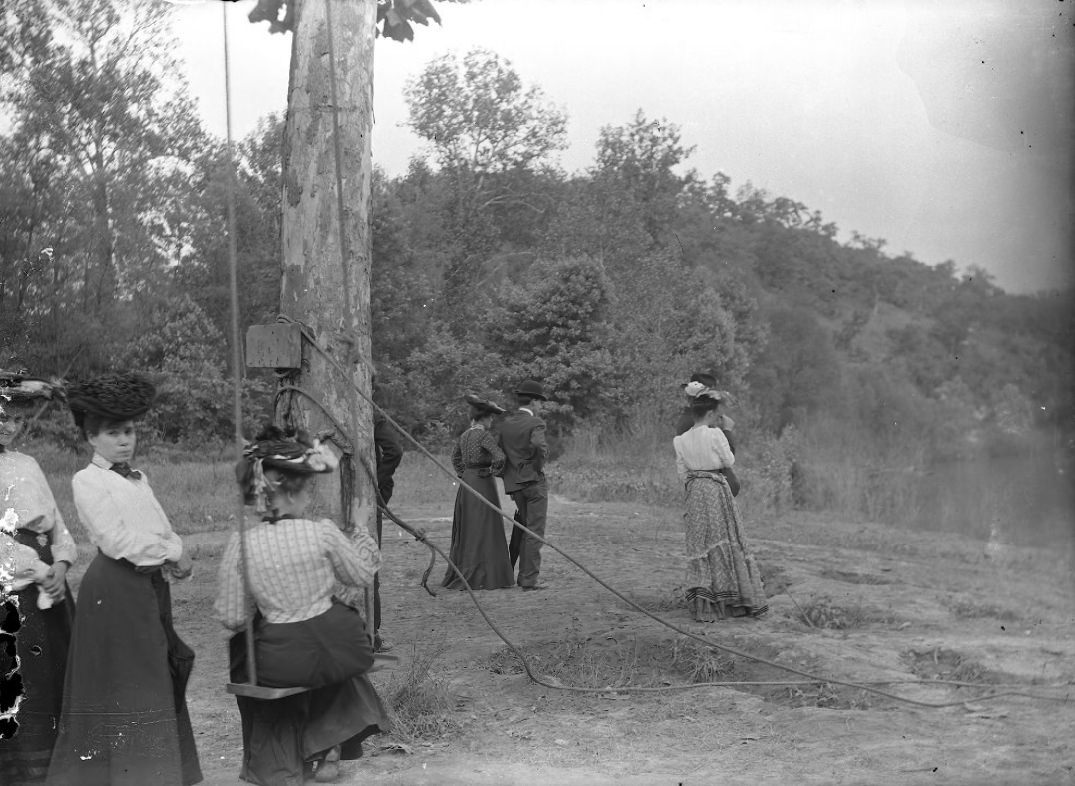 Group of People Gathered By a Tree, 1900