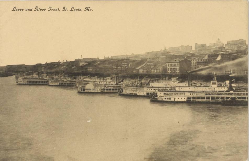 Levee and riverfront, St. Louis, 1900