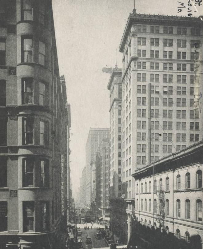 Olive Street in downtown St. Louis, Missouri, 1900