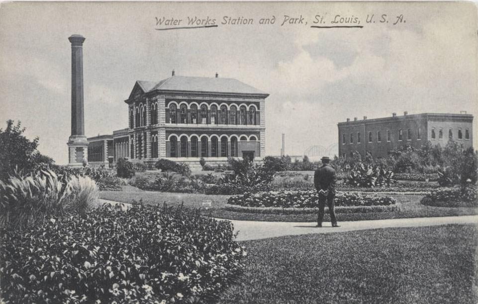 Water works staion and park, St. Louis, 1900