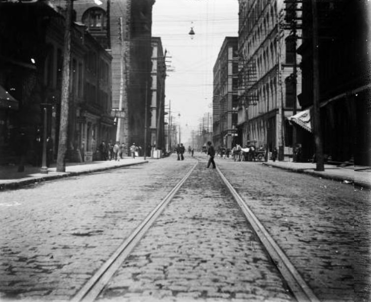 Downtown St. Louis street view, 1900